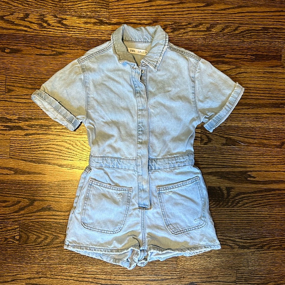 Denim Shorts Romper